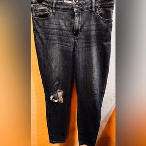 Distressed Black Women's Jeans